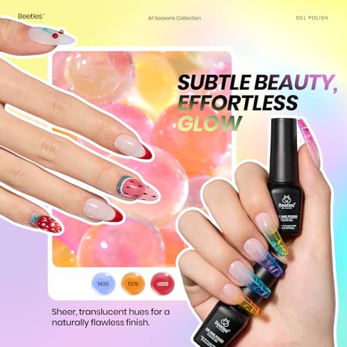 Beetles Winter Gel Polish Set Cat Eye Gel Nail Polish 48 Colors Red Green Brown Blue Nude Pink Jelly Glitter Shell Shread Salon DIY at Home UV LED Needed Gifts for Women Vivid Moments