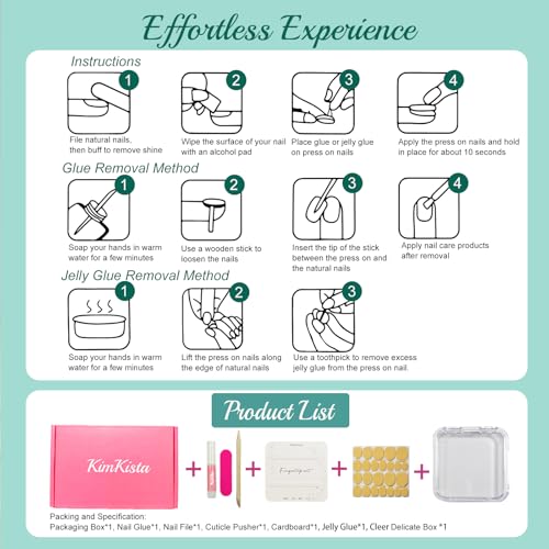 Handmade Press On Nails Stiletto, French Tip Press On Nails Long, Rhinestone Pearl 3D Nails For Women Gift, Reusable Stick On Fake Nails Kit With Nail Glue (Multicolor, M)