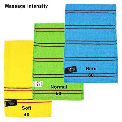SONGWOL 10 Pack Korean Beauty Skin Large Exfoliating Bath Shower Towel Gloves Scrub Wash Clothes Made in Korea Blue