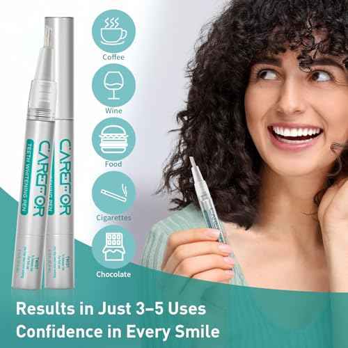 Teeth Whitening Pen 2 Pack (8ml) Fast-Acting Whitening Gel with Brush Applicator ? Portable Travel Kit for Professional Stain Removal & Brighter Smile