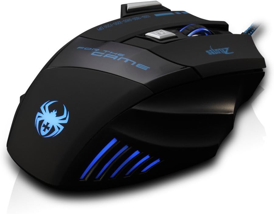 zelotes 7200 DPI 7 Buttons Professional LED Optical USB Wired Gaming Mouse Mice for Gamer