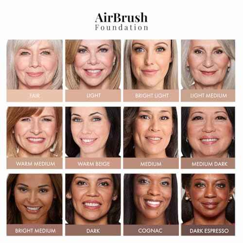 Jerome Alexander MagicMinerals AirBrush Foundation ? 2 Piece Set with Airbrush Foundation and Kabuki Brush - Spray Makeup with Anti-aging Ingredients for Smooth Radiant Skin - Light Medium