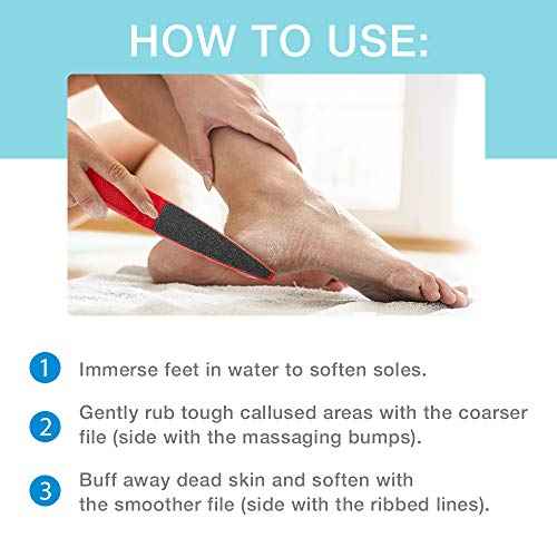 Flowery Original Swedish Clover Red Foot File, Pedicure Foot Scrubber, 60/100 Grit - RED