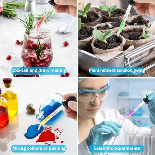 Herain 8 Pack Glass Pipette Dropper, Ear and Eye Dropper Bent & Straight Tips, 1 ml Droppers for Essential Oils, Lab, Crafts, Measuring and Transferring a Variety of Liquids