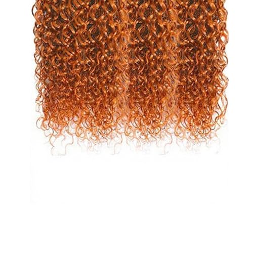 #350 Ginger Orange Jerry Curly Human Hair Bundles 3 Bundles Kinky Curly Hair Brazilian Virgin Human Hair Extensions Unprocessed Hair Bundles for Women 24 26 28 Inch