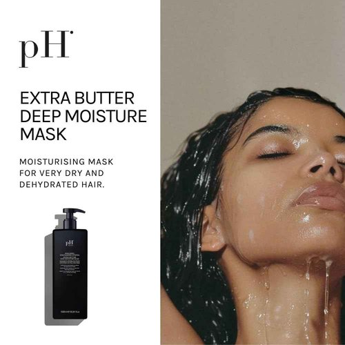 pH PURE HAIR Extra Butter Deep Moisture Hair Mask & Treatment for Dry, Damaged Strands - Hydrating Deep Conditioning Hair Mask with Vitamin E & Rose Extract - 33.8 oz