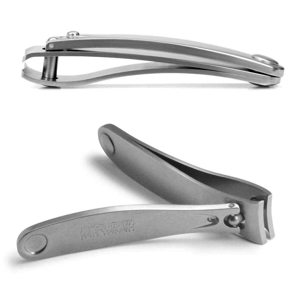 GERMANIKURE Professional Nail Clipper Set - Fingernail Clipper & Toenail Clipper with Leather Cases - Ethically Made in Solingen Germany - FINOX Surgical Stainless Steel Manicure and Pedicure Tools