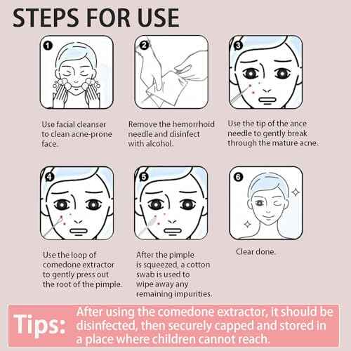 2-in-1 Professional Stainless Steel Acne Removal Needle, Whitehead&Blackhead Remover Tool, Pimples Comedone Extractor Removal Tool, Double Ended Needle with Cap Removal for Nose Face Tools(Rose Gold)