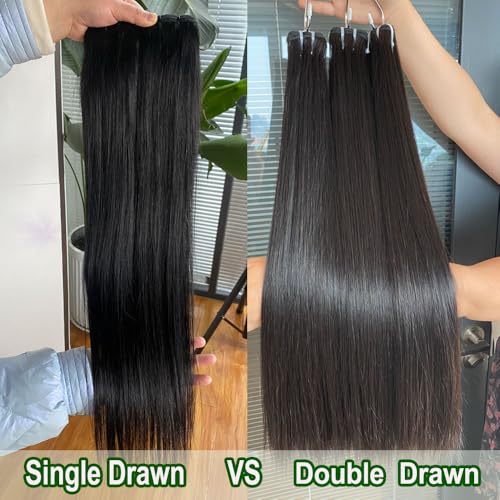 16A Straight Bundles Human Hair,Triple Lifespan Than Regular Virgin Hair,No.1 Quality,Keep Texture Silky Soft,100% Raw Vietnamese Human Hair Bundles 16 Inch