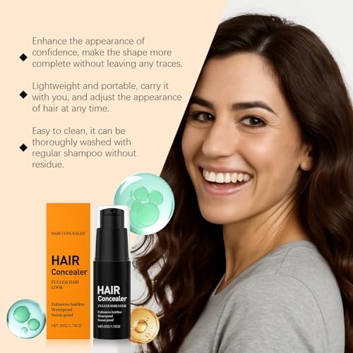 Hair Concealer Cream - Instant Bald Spot Coverage for Men & Women, Waterproof Scalp Concealer with Natural-Looking Finish, Root Touch-Up for Thinning Hair, Sweat-Proof, Long-Lasting, 50ml (2)