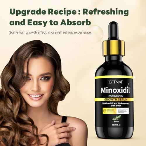 5% Minoxidil with Rosemary and Biotin for Men and Women Hair Growth,Beard Growth Kit,Scalp Serum for Thicker Fuller Hair