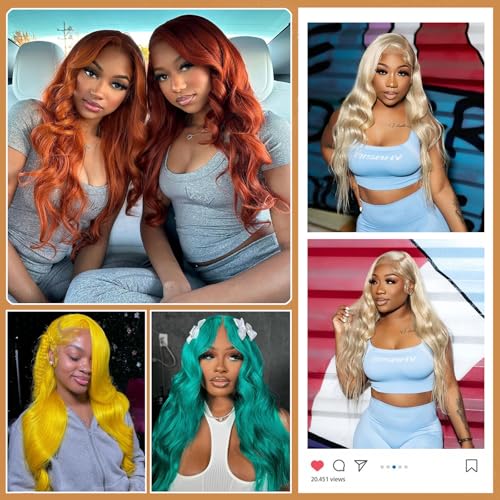 613 Bundles Human Hair 14 14 14 Inch Blonde Body Wave, 100% Real Human Hair Sew in Quick Weave Bundles Human Hair Extensions Double Weft, No Synthetic Blend, Dyeable