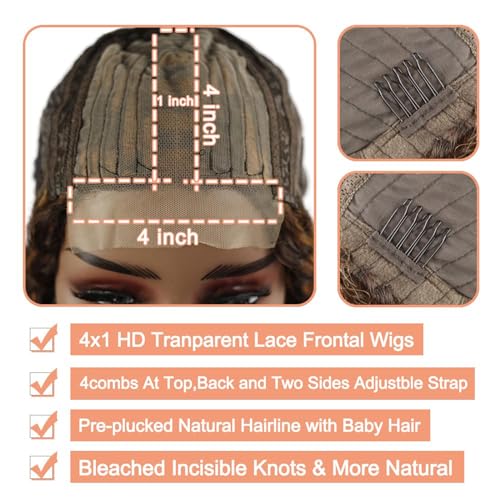 Human Hair Wig 5x5 Highlight P4/30 Brown Water Wave Lace Front Wigs Human Hair Dark Brown Water Wave Human Hair Wig 200% Density