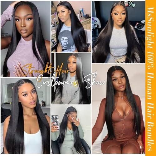 15A RAW Virgin Human Hair Bundle 100% Unprocessed Brazilian Straight Human Hair Extensions Weave Bundles NO.1 Quality One Direction Cuticles Raw Hair Extension Can Be Dyed Bleached Thick Ends 24 Inch