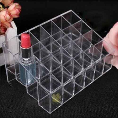 Transparent Cosmetic Makeup Organizer Clear 24 Lattices Lipsticks Cosmetic Lotion Makeup Organizer Storage Display Holder Stand