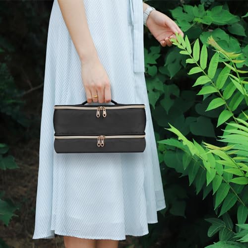 Portable Travel Carrying Case for Hair Dryer Shark Flexstyle Styler, Double Layer Storage Bag for Shark Flexstyle/Dyson Airwrap Styler and Attachments