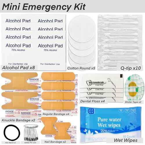 Travel Kit 39 Essentials for Travel Emergency, Large Capacity Toiletry Bag, All Purpose Grooming Set, Airplane Pillow Kit, TSA Approved (Pearl Bisque Beige)