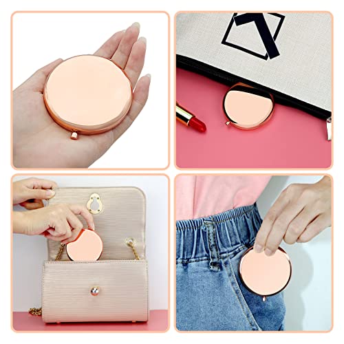 15th Birthday Compact Makeup Mirror, Round Stainless Steel Mirror with Tabletop Mount, Portable and Lightweight, Ideal for Travel and Daily Use