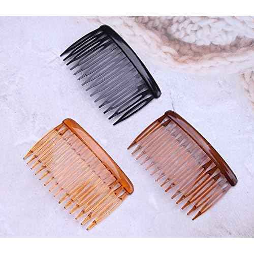 6 Pcs 14 Teeth Hair Side Comb Transparent Twist French Vintage Style Hair Clips Pins Accessories for Women Girls Bridal Wedding Veil Fine Hair