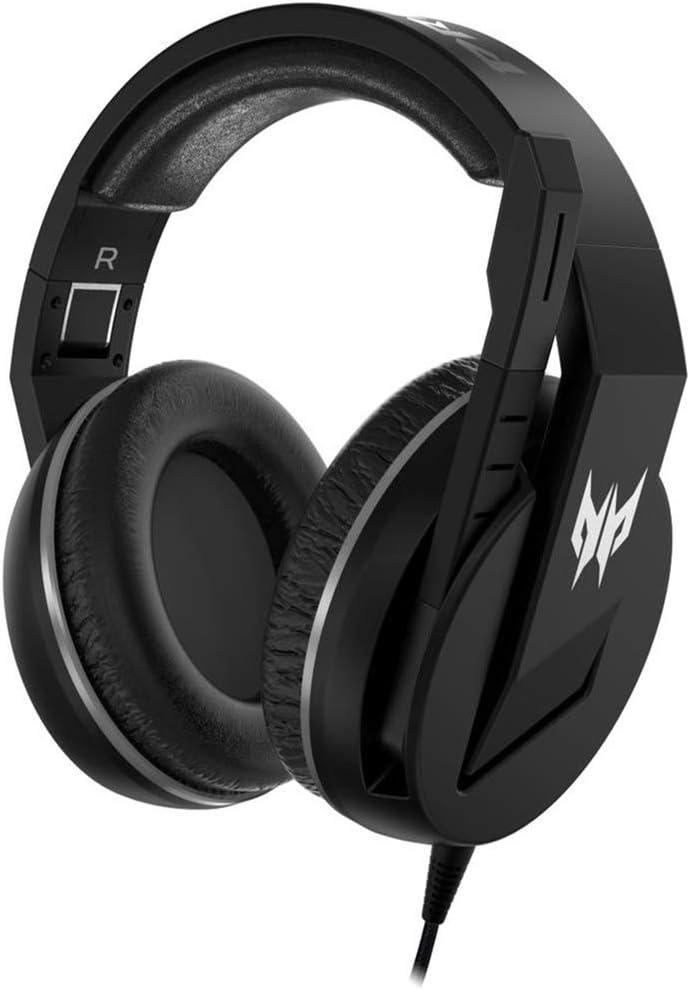 Acer Nitro Gaming Headset II: 50mm Drivers | Retractable Omni-Directional Noise-Canceling Microphone with On-Cable Controls | Over-Ear Design with RGB Lights, (Pack of 1)