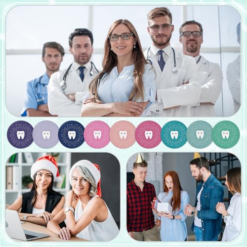 Geetery 18 Pcs Dentist Appreciation Gifts Tooth Compact Mirrors Dental Hygienist Assistant Accessories for Dental Students Woman Office Staffs Assistants