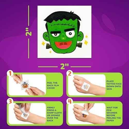ArtCreativity Individual Halloween Temporary Tattoos for Kids - Pack of 160-2 Inch Non-Toxic Tattoos in 8 Spooky Designs - Trick or Treat Halloween Gifts, Party Favors Supplies, and Goodie Bag Fillers