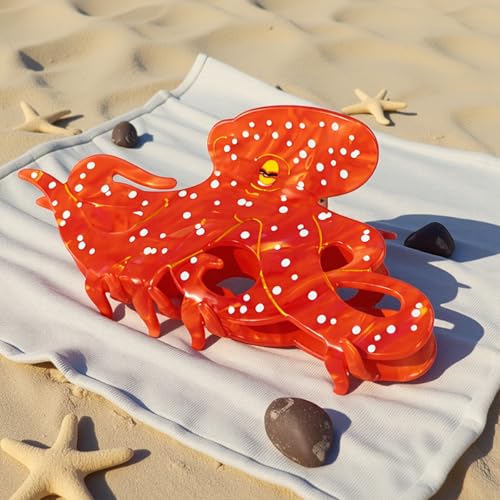 unique hair clips£ºocean animal octopus claw clips for women£¬novelty hair claw£¬acetate funky hair clips£¬fun claw clips for thick hair