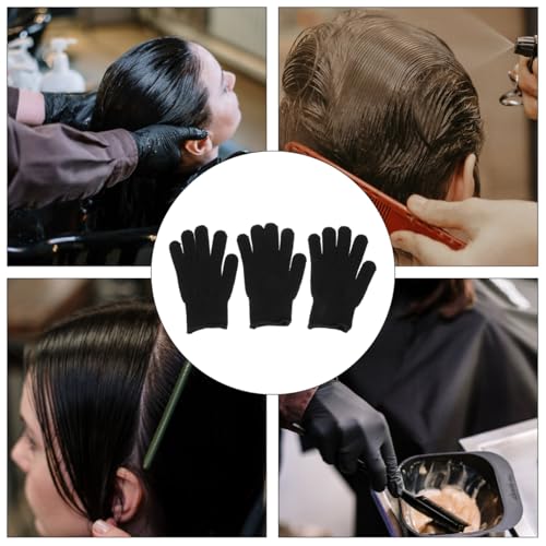 MERRYHAPY Heat Resistant Curling Gloves 3-Pack Insulated Hair Styling Mitts for Safe Use with Curling Irons and Flat Irons Protect Hands from Burns during Hair Styling at Home or Salon