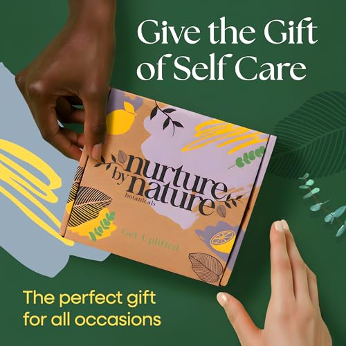 Nurture by Nature RELAX & UPLIFT Spa Kit for Women ? Birthday Gifts for Women ? 6 Piece Gift Basket with Hand Soap, Body Scrub, Hand Cream & More - Vegan Self Care Kit - Relaxation Gifts for Her