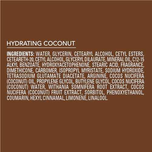 Jergens Hydrating Coconut Body Lotion, Hand and Body Moisturizer, Infused with Coconut Oil, Hydrates Dry Skin Instantly, Dermatologist Tested, 16.8 oz