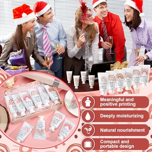 72 Pack Employee Appreciation Team Gifts Bulk Travel Size Hand Cream Inspirational Thank You Gifts Boho Rainbow Hand Lotion Bulk for Teachers Day Christmas Staff Employees Coworkers Women