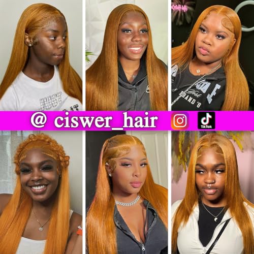 Blonde Lace Front Wigs Human Hair Straight 13x4 HD Lace Wigs Human Hair for Black Women with 180 Density 18 Inch Long Bob 30# Color