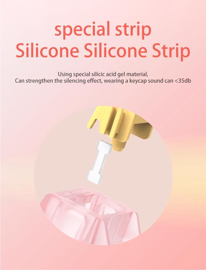 35 Pcs Outemu Silent Peach V3 Switches, Silent Mechanical Switch, 40g Pre-Lubed Linear Silent Keyboard Switches,Outemu Honey Peach