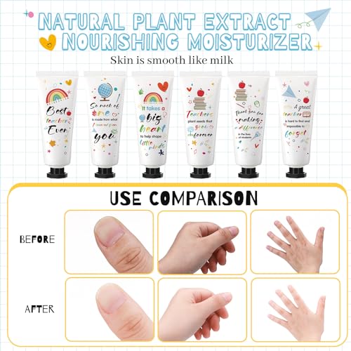 72 Set Christmas Teacher Appreciation Gifts Hand Cream Set Moisturizing Hand Lotion Thank You Teacher Gifts Travel Size with Cards Organza Bags for Dry Cracked Mother's Day