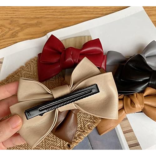 Handmade PU-leather Hair Accessories - Alligator Clips, Knot Bows, Barrettes & Pins for Women