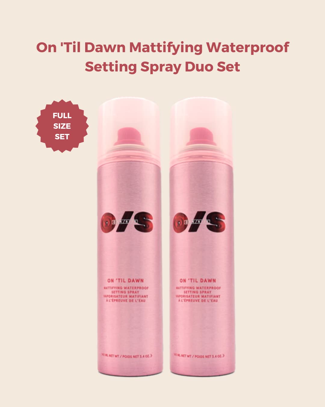 One Size On 'Til Dawn Setting Spray Duo Mattifying Waterproof Setting Spray Duo Holiday Gift Set, Clear