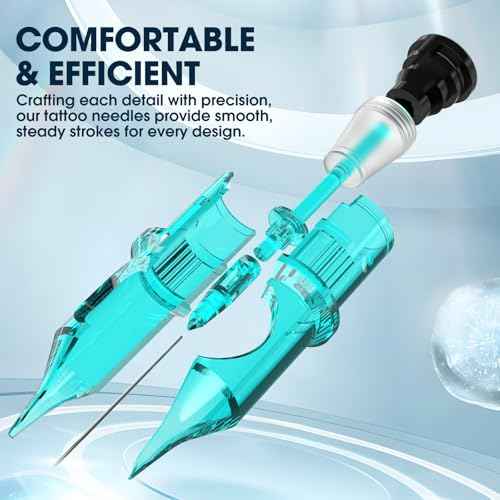 INKin Tattoo Cartridge Needles, Disposable Tattoo Needles #10 Bugpin 0.3mm Round Liner 14RL Cartridge Durable Needle Cartridges with Membrane for Tattoo Machine Tattoo Supplies 20Pcs (1014RL)