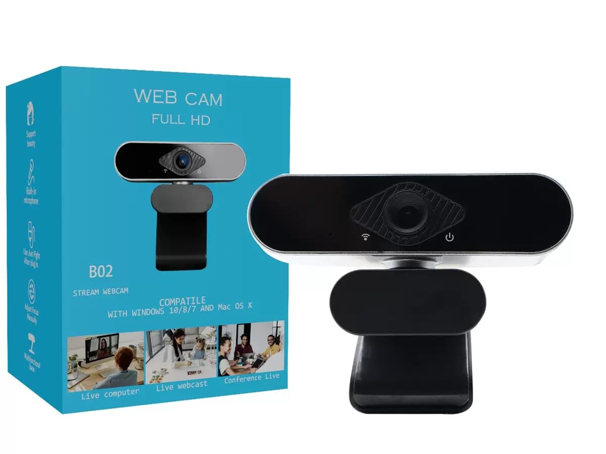 2K QHD Webcam with Microphone – USB Plug & Play Web Camera for Streaming, Video Calls, Zoom, and Remote Work