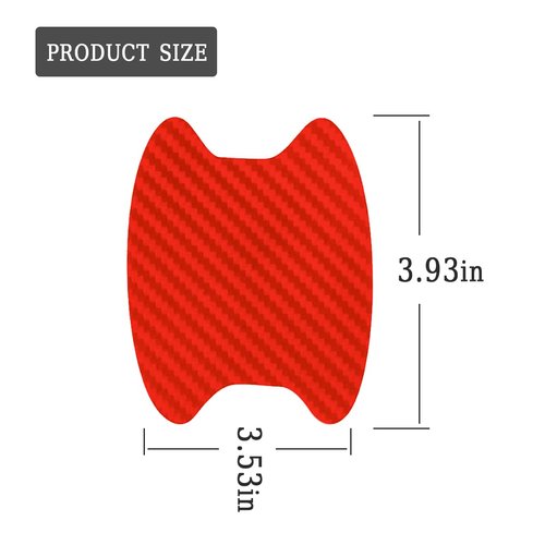 8PCS Car Door Handle Sticker, Carbon Fiber Anti-Scratches Car Door Cup Protector, Non-Marking Auto Door Handle Protective Film, Self-Adhesive Door Side Paint Protector for All Cars (Red/8PCS)
