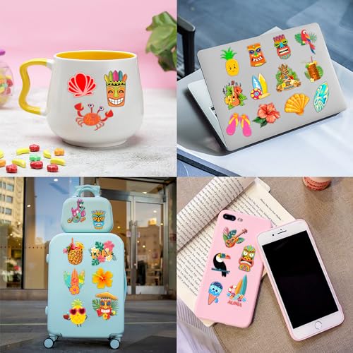Luau Temporary Tattoos 8 Sheets 99 PCS Hawaiian Party Decorations Favors Supplies Summer Tropical Theme Birthday Cute Stickers Christmas Gifts for Boys Girls Class School Prizes Carnival
