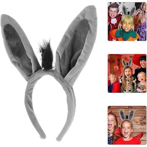 Donkey Ears Headband,Animal Ears Cosplay Headband Donkey Ear Hair Hoop for Adult Holiday Zoo Birthday Animal Party Cosplay