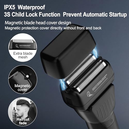 Professional Hair Clippers and Trimmer Set, Electric Razor Foil Shavers, Cordless Clippers for Hair Cutting, LCD Display/Travel Case, Gifts