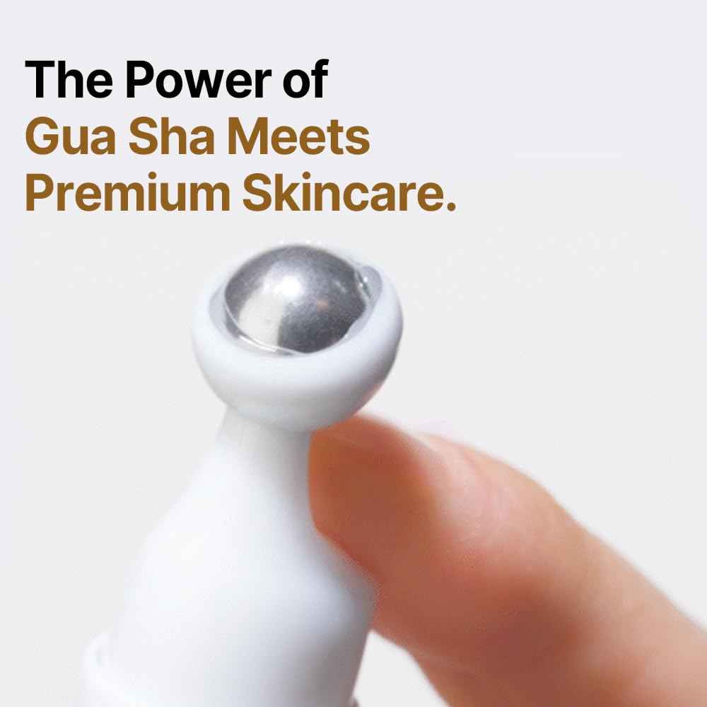 ISOI Intensive Lifting Gua Sha Ampoule Stick, Eye Roller, Under Eye Serum for Dark Circles, Puffy Bags, and Wrinkles with Bulgarian Rose Oil & Peptide Complex, Korean Skin Care (0.5 fl.oz, 15ml)