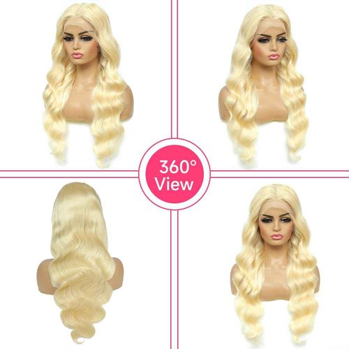 Lotulo 613 HD Lace Frontal Wig 13x6 200 Density, Blonde Lace Front Wigs Human Hair, Pre Plucked Bleached Knots with Baby Hair Natural Hairline Body Wave 613 Lace Front Wig Human Hair (28 Inch)