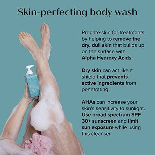 Medix 5.5 Glycolic Acid + Lactic Acid Exfoliating Body Wash Gel | KP Bump Eraser | AHA Exfoliant Skin Care Body Cleanser | Keratosis Pilaris & Acne | Anti Aging AHA Foaming Body & Face Wash, 2-Pack