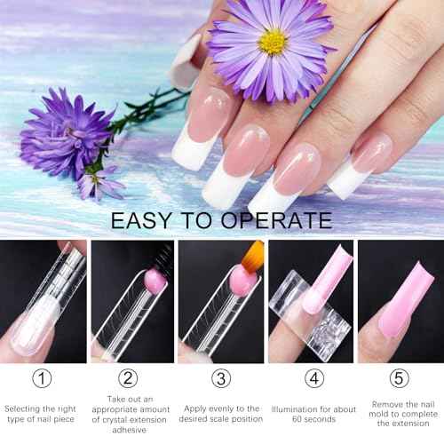 120 Pcs Poly Extension Gel Dual Nail Forms - Long U-Shaped Thickened Coffin Nail Molds for Gel Manicure & Salon DIY at Home