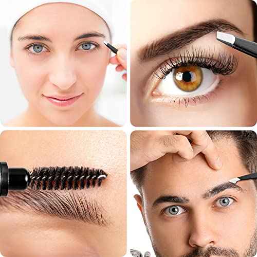 Eyebrow Trimmer 8-Pack - Eyebrow Tweezers Set - Eyebrow Shaping Kit for Women & Men With Razor, Brush With Comb, Pencil, and Scissors in Padded Case