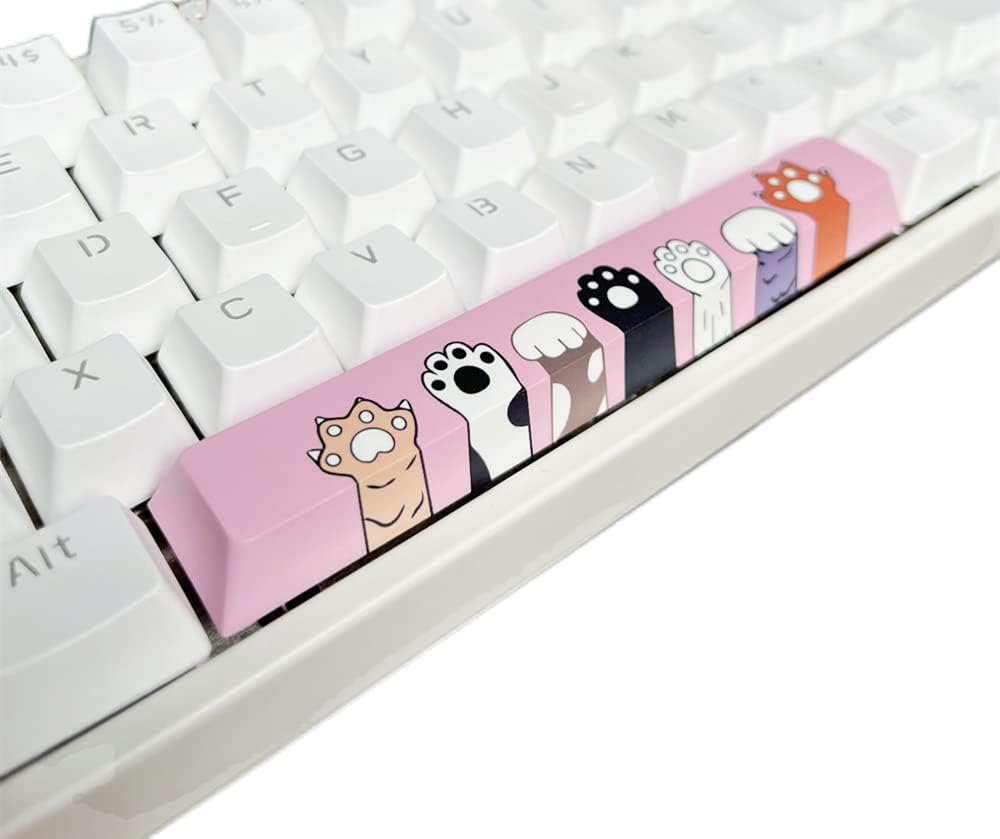 5-Side Dye-subbed PBT Spacebar Keycap Cherry Profile DIY Keycap 6.25U 6.25X for Gaming Mechanical Keyboard Cats' Paws Brand