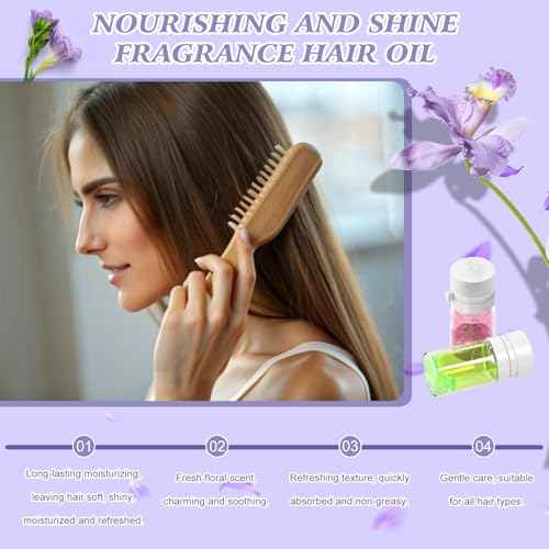 Leixu 40Pcs Scented hair oil Perfume & Hair Oil 2-in-1, Avocado & Camellia Nourishment for Frizzy, Mini Scented hair oil for Women, Hair Perfume Oil Set for Restore Dry, Frizzy and Damaged Hair