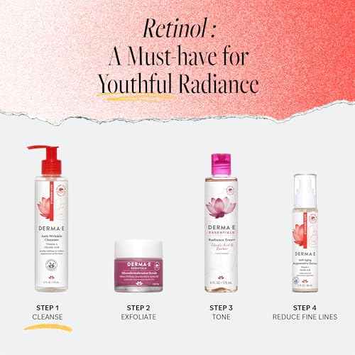 Derma E Anti-Wrinkle Cleanser ? Anti-Aging Face Wash with Glycolic Acid and Vitamin A ? Gentle Cleansing and Exfoliating Facial Wash Removes Makeup, Oil and Impurities, 6 oz